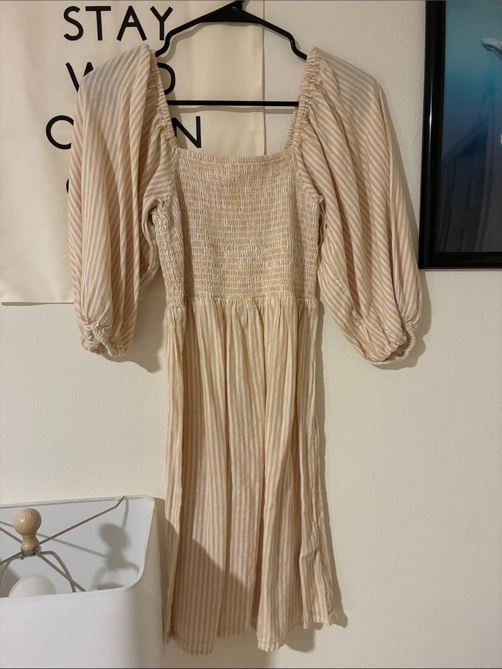 Billabong smocked dress linen blend